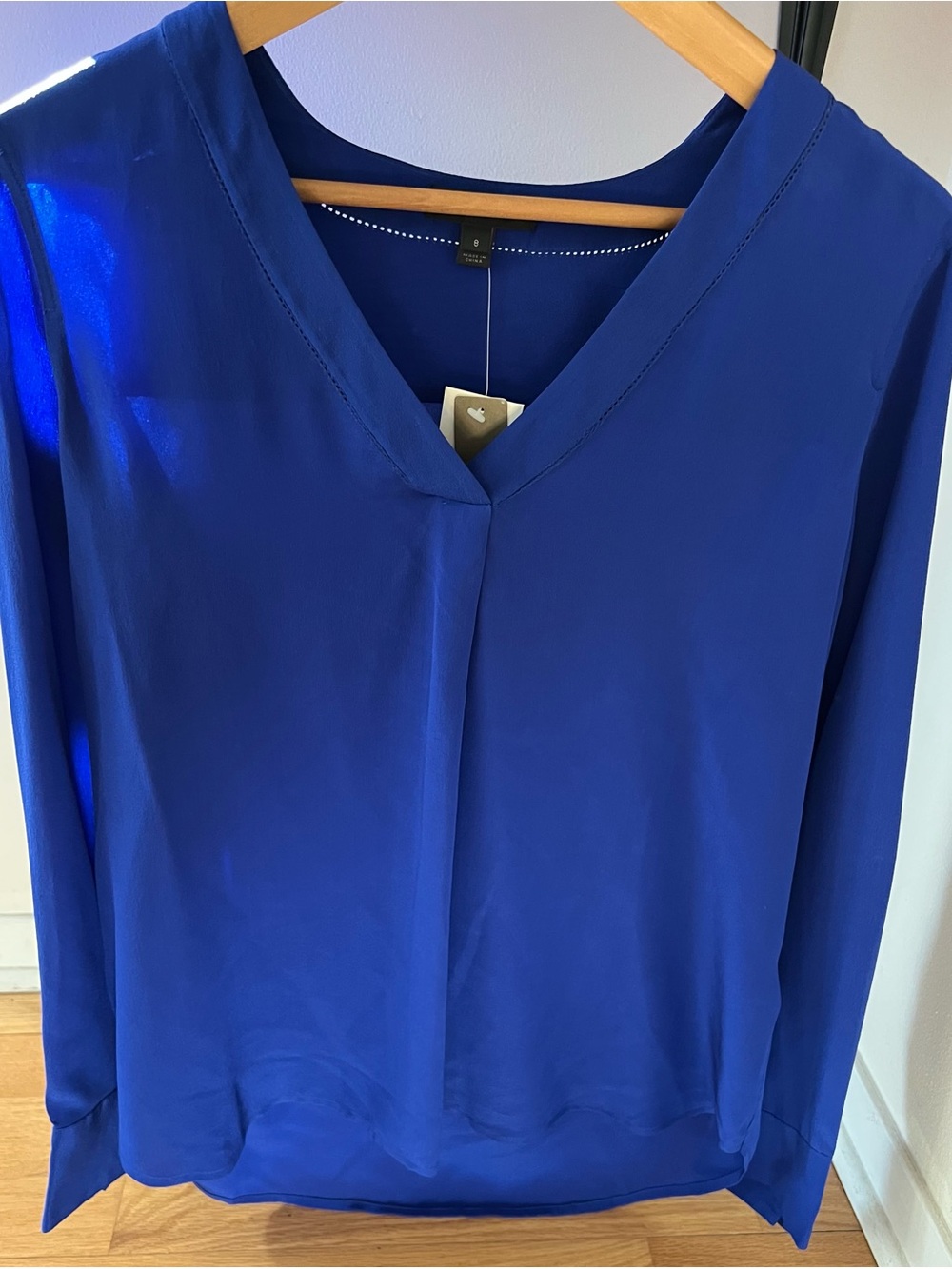 Royal Blue V-Neck Blouse